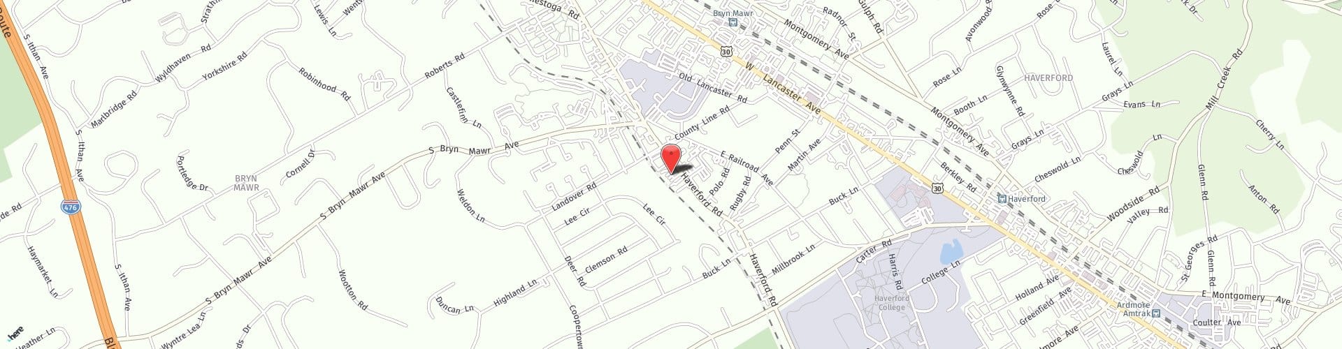 Location Map: 940 Haverford Road Bryn Mawr, PA 19010