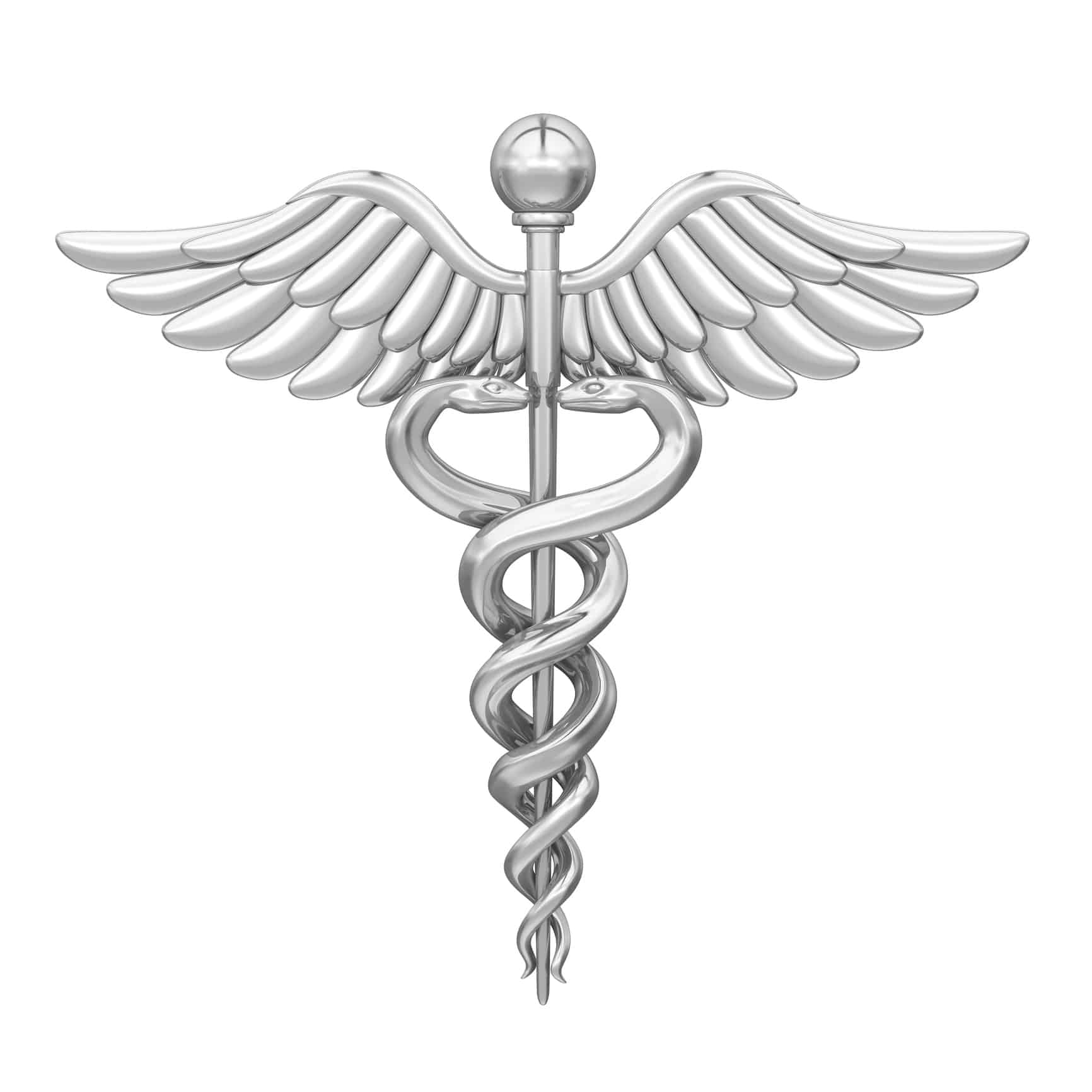 Caduceus Medical Symbol Isolated